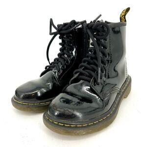 Dr Martens black patent leather YOUTH Delaney‎ Lace up boots (12)